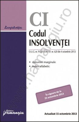 Codul insolventei | Actualizare: 15 octombrie 2013